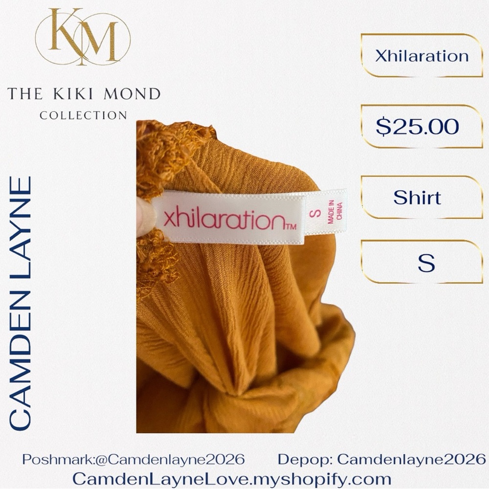 Mustard Bohemian Linen Cami Blouse - Picture 8 of 8